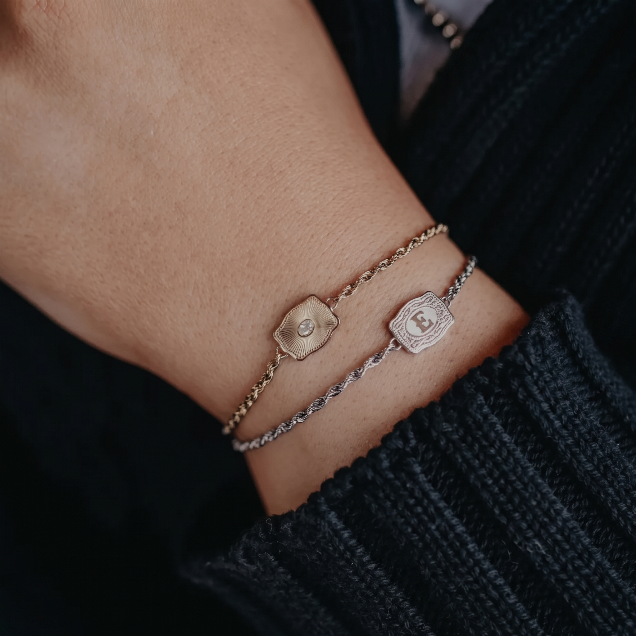 Mini Belt Buckle Initial Bracelet