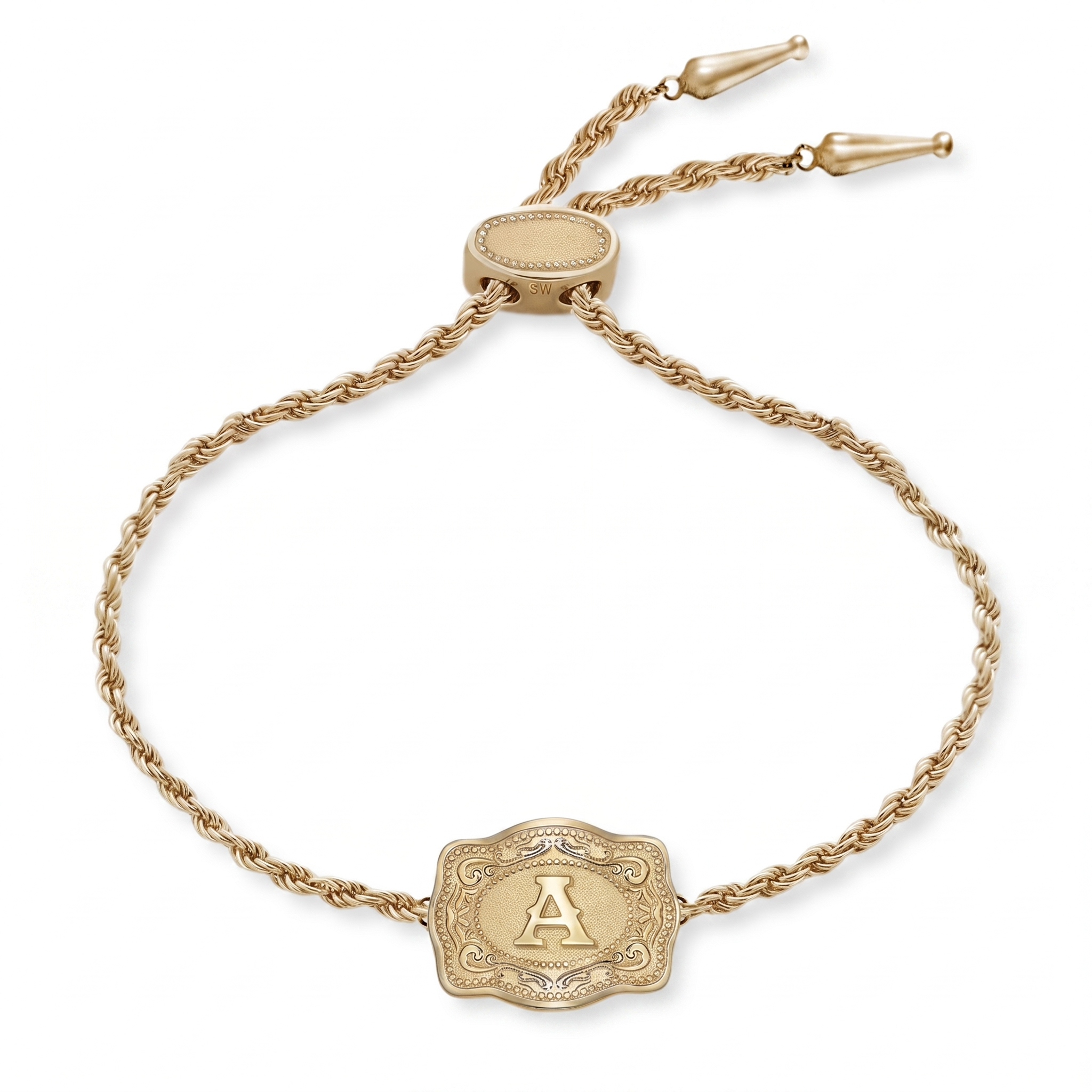 Mini Belt Buckle Initial Bracelet